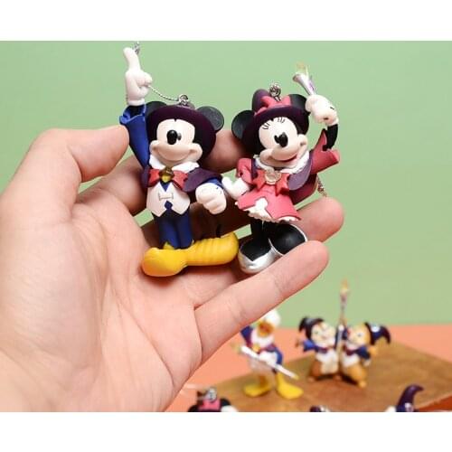 2piece 8-9cm Disney original Classic Magic Mickey Minnie action Figure Collectible Model Toy christmas tree ornament