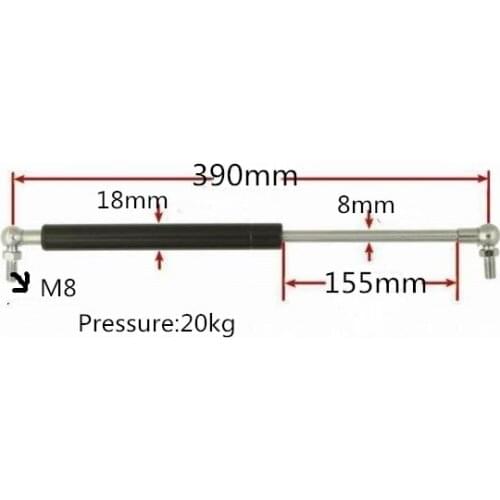 20KG/44lb Force 155mm Stroke Gas Spring for Furniture Gas Strut Lift Prop Door 155mm*390mm Automative Gas Springs for Car
