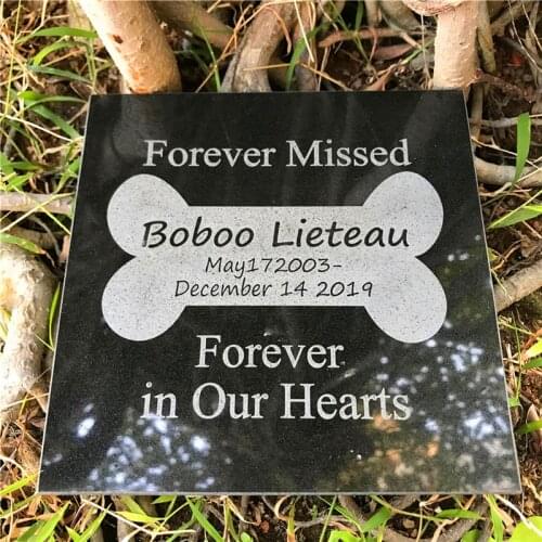 Granite Personalized Pet Memorial Stones for Garden,Backyard,Lawn,Pet Grave Markers for Dogs or Cats 5"×5"inch For JSYS