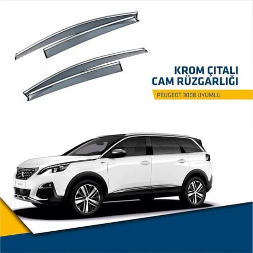 For Peugeot 3008 Chrome Wind Deflectors 2017 2018 2019 2020 Sport Rain Window Visor 4 pcs Auto Car Accessory Protector quality