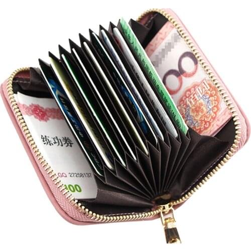 2020 Credit Card Holder PU Leather Small Wallet Women Zipper Coin Pocket For Female Business ID Card Case Ladies Short Purse