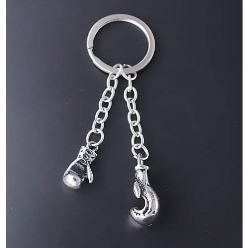 Hot Boxing Sports Enthusiasts jewellery Big & Small Pairs of boxglove Metal Charm Key Chains FIT Strong Muscular Men gifts