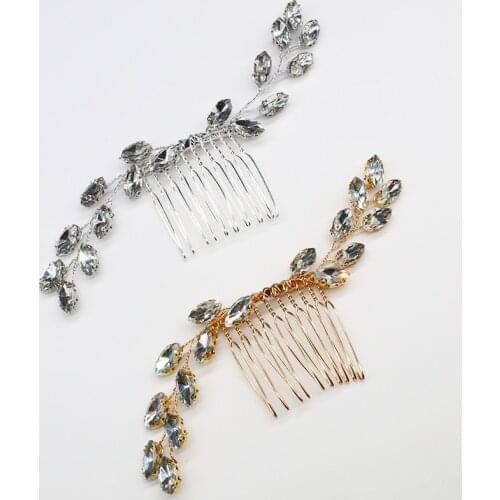 Trendy Rhinestone Wedding Hair Comb Women Head Accessories for Party Tiara Wedding Hair Jewelry Bridal Hair Accessory Hair Clips