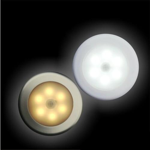 6 LED PIR Body Motion Sensor Activated Wall Light Night Light Cabinet Automatic Light Lamp Night Emergency Lighting