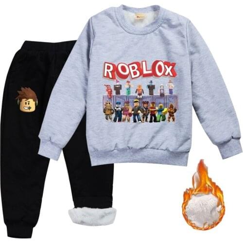 New Roblox Kid Clothing Fleece Sweater Set Coat Jacket Pants Boy Girls Winter Clothes Suit for Children Birth Christmas Gift