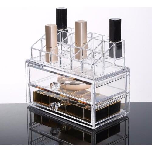 20 Grid Transparent Lipstick Holder Clear Acrylic Display Stand Cosmetic Storage Box Makeup Organizer Storage Box Case