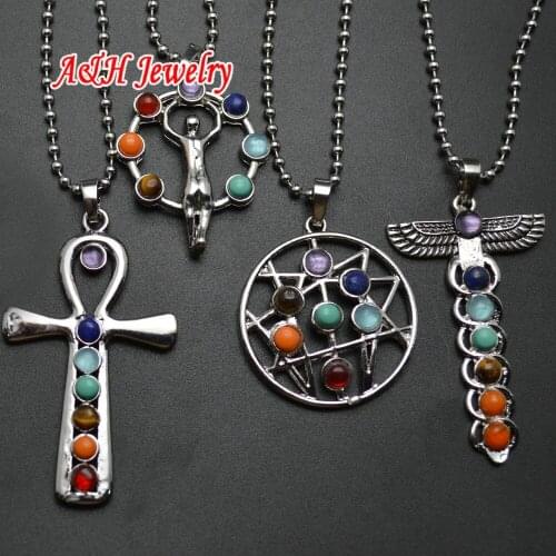 10Pc Silver Color Fashion Men And Women Spirit Energy Pendant 20'' Stainless Steel Chain Necklace Lovely Birthday Gift