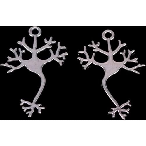 5pcs DNA Gene Charms Antique Silver Color Pendants DIY Necklace Crafts Making Findings Handmade Tibetan Jewelry 33x22MM