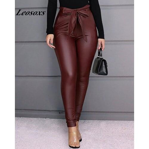 High Waist Leather Leggings for Women Black Light&Matt Thin&Thick Femme Fitness PU Leggings Sexy Slim Pants Womens pants