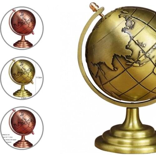 Wear-resistant Practical Brass Sphere Globe Iron Display Multi-purpose Mini Globe Antique for Desktop