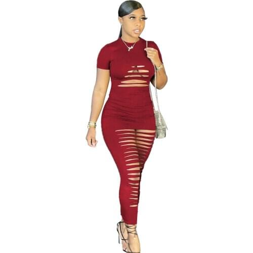 Sexy Solid Color Burnt Flower Dress Fashion Temperament Long Skirt Women