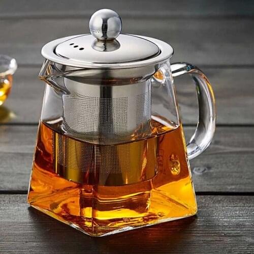 Heat Resistant Glass Teapot With Stainless Steel Tea Infuser Filter Flower Tea Kettle Kung Fu Tea Set Puer Oolong Teapot