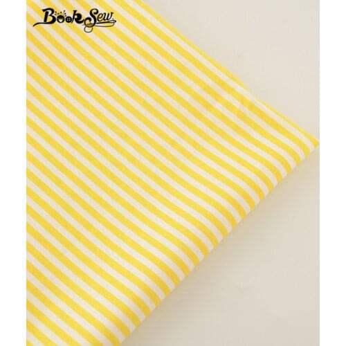 Booksew New 100% Cotton Twill Fabric High Quality Yellow Strips Designs Home Textile Material Sewing Cloth DIY Crafts