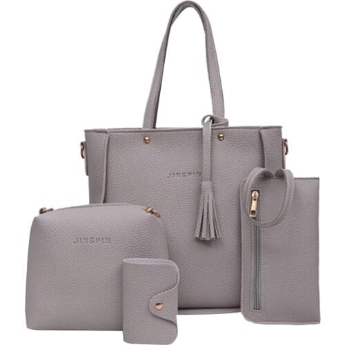 Womens handbags and purses Women Four Set Handbag Shoulder Bags Four Pieces Tote Bag Crossbody Wallet Bags omuz çantası 6.3