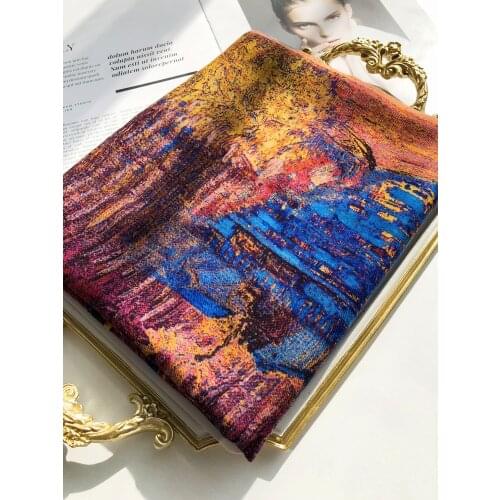 Cashmere scarf women 2020 autumn winter thin oil painting art apricot Warm fashion long enlarged shawl Wrap 200-100 cm