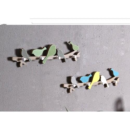 1PC New Creative Woody Bird Hooks Children Bedroom Hangers Wall Decoration Wall Hanging Clothes Hooks ME 001