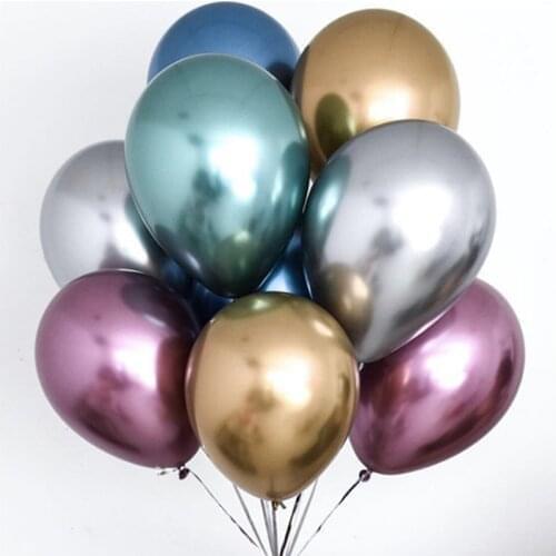 10/20/30pcs 12inch Glossy Metal Pearl Latex Balloons Wedding birthday Metallic Color Chrome Metallic Globos Air Ball Party Decor