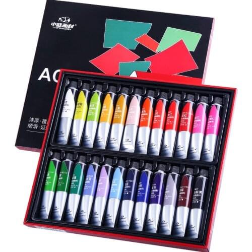 20Ml Professional Acrylic Paint Set For Painting 12/24 Colors Fabric Paint For Textiles Wall Drawing Glass Paint Art Supplies