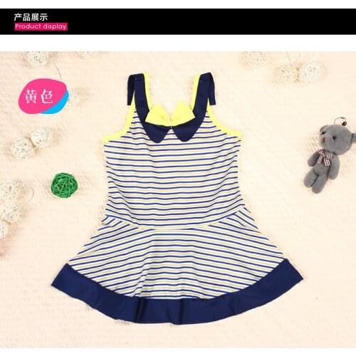 2021 new striped bow hair band printed with a long skirt piece swimsuit children XYY-182