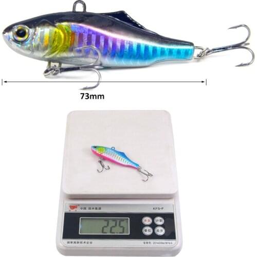 3D Simulation Eyes Ocean Artificial Sinking VIB Metal Plastic Hard Bait Wobblers Bass 5pcs 7.3cm/22.5g With Sharp Hooks Tackle