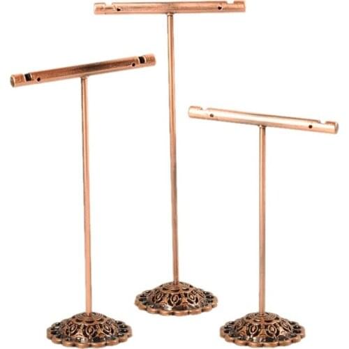 5 Sets T Bar Iron Earrings Displays Stand Rack Dangle Hoop Earring Holder Jewelry Showcase Wholesale Red Copper Black