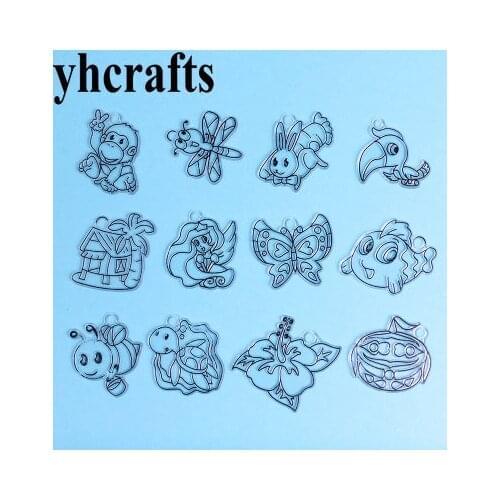 6PCS/LOT.Mix animals sun catcher hanger Paint hobby Spring crafts Birthday gifts Christmas tree ornament Kindergarten art craft