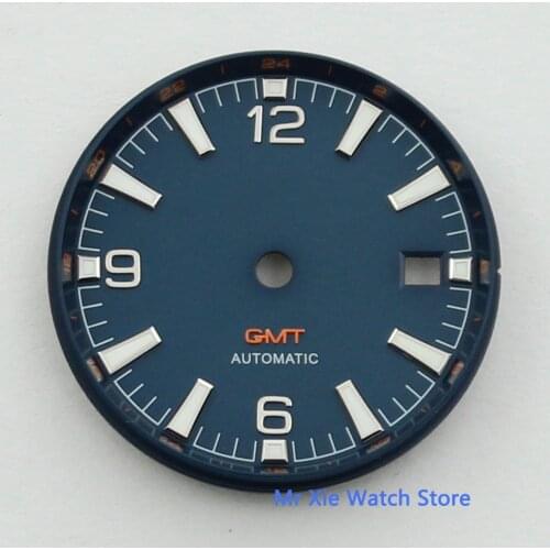 Bliger 31mm Sterile Watch Dial Fit MINGZHU 3804 GMT Automatic Movement with Date Window