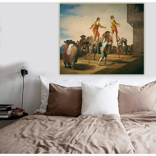 Citon Francisco Goya《Stilts》Canvas Art Oil Painting World Famous Artwork Poster Picture Wall Background Decor Home Decoration
