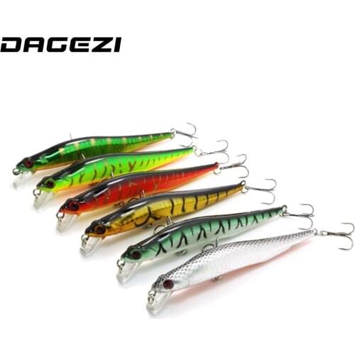 DAGEZI 6pcs/lot 14CM/11G Minnow Fishing lure Laser paint lures swimbait wobbler pesca artificial hard bait fishing tackle