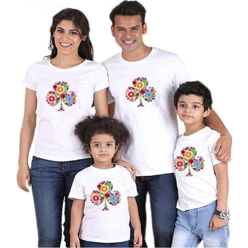 Baby T Shirt Cute Family Look Matching Clothes Mommy and Me Tshirt Mother Daughter Son Outfits Women Kids T-shirt Clothes