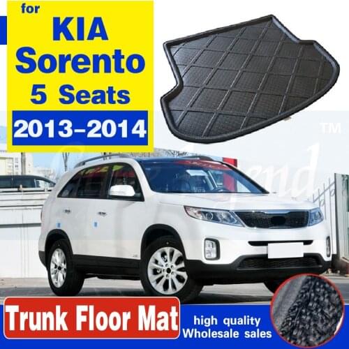 For Kia Sorento 5 Seat Car Trunk Mat Tray Boot Liner Floor Cargo Carpet Mud Protection Pad Non-slip Accessories 2013 2014