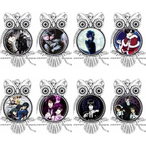 EJ Glaze Black Butler For Women Children Glass Pendant Galaxy Pendant Necklace Women Plated Necklaces Jewelry