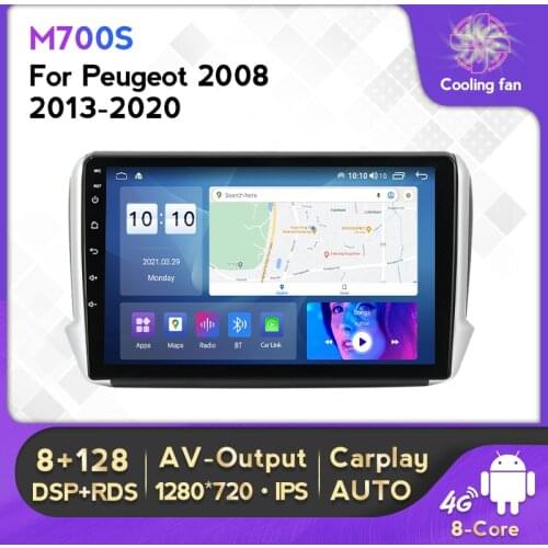HD 1280*720 Android 10 Car DVD For Peugeot 2008 208 series 2012-2018 Multimedia Car GPS Player Navigation GPS Radio no DVD