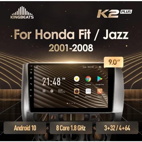 KingBeats Android Octa-Core head unit HU 4G in Dash Car Radio Multimedia Video Player Navigation GPS For Honda Fit GD 2001 - 2008 Jazz GD Right hand driver no dvd 2 din Double Din Android Car Stereo 2din