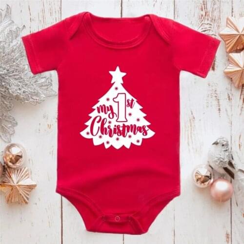 My First Christmas Baby Romper Newborn Short Sleeve Bodysuit Casual Baby Girls Boys Body Clothing Jumpsuit Bodysuits Drop Ship