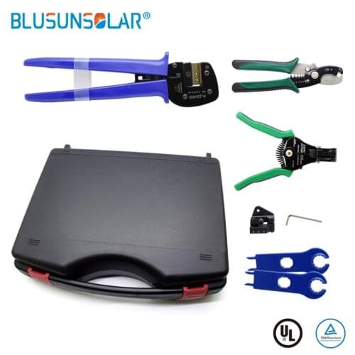 BULSUNSOLAR 1 set solar wire tool kit crimping &cutter& striping tool with Solar connector spanner wrench