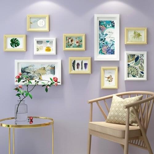 Wall Hanging Wooden Photo Frame Set10 Pcs For Hallway Bedroom Living Room Family Wall Decoration Modern Art Home Decor Picture