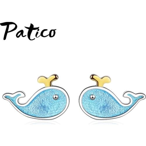 New Brand 925 Sterling Silver Crystal Zircon Wedding Austria Crystal Dolphin Earrings Fashion Jewelry for Women Earrings