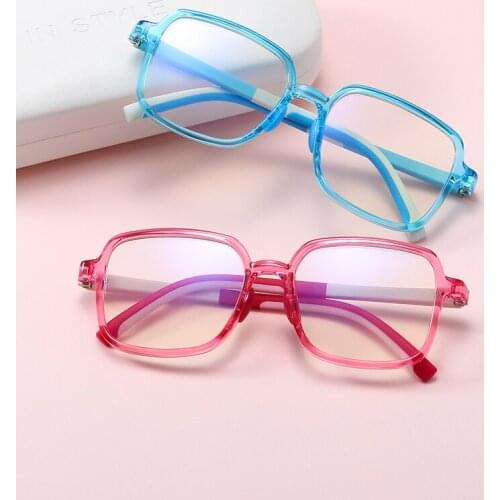 New Childrens TR-90 Anti-blue Glasses , Silicone Square Flat Glasses Boys and Girls Computer Eyeglasses Goggles A5205
