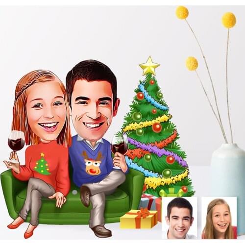 Personalized Christmas Theme Valentine Caricature Of Wooden trinket-4