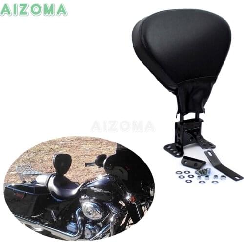 Black Motorcycle Adjustable Rider Driver Backrest Pad for Harley Touring 2009-19 Road Glide Road King Electra Glide Street Glide