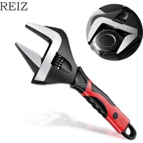 REIZ Large Openings wrench Adjustable Head Jaw Spanner Universal Key Nut Pipe Wrench Home Bathroom Plumber Repair Hand Tools