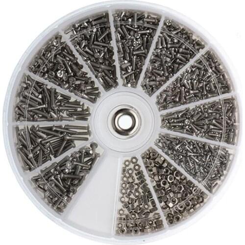 600/1000Pcs 12 Types Small Steel Screws Electronics Nuts Assortment Repair Screw For Home Tool Kit With Screwdriver