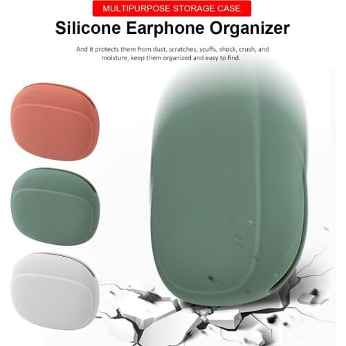 Earbud Storage Case Portable Silicone Earphone Storage Bag Flash Drive Earbud Cables Organizer Box Easy Carrying Pouch Portable