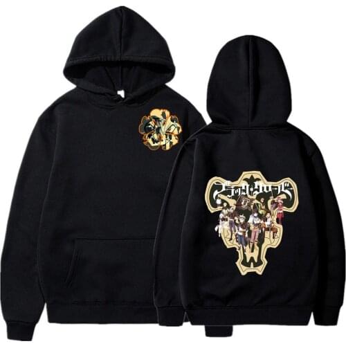 Hoodie Sweatshirt Anime Black Clover Print Hoodies Men Streetwear Winter Unisex Sweatshirts Male Harajuku Asta Friend Tops