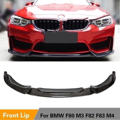 Carbon Fiber Front Bumper Lip Spoiler Splitters for BMW F80 M3 F82 F83 M4 Sedan Coupe Convertible 2014 - 2019