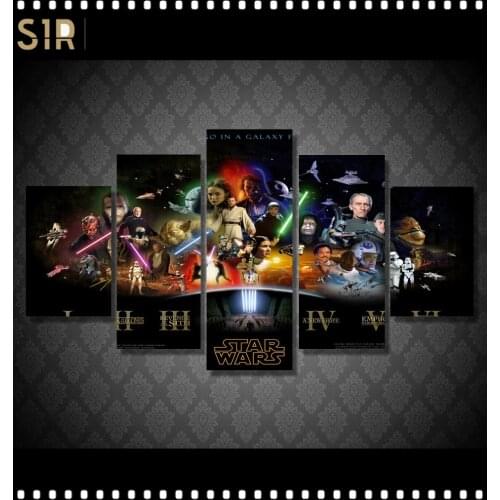 Star War Decorations for 5 Part Movie HD Poster Living Room Decoration Room Decor Anime Wall Art Star War Poster Wall Decor