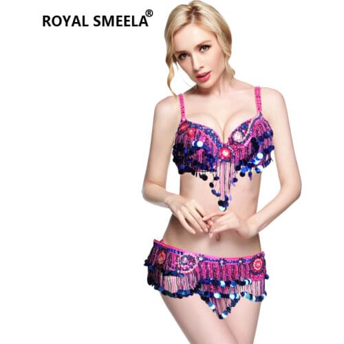 Hot sale belly dancing bra belt set Womens Oriental belly dance costume Performance belly dancing clothes Sexy Night dance wear