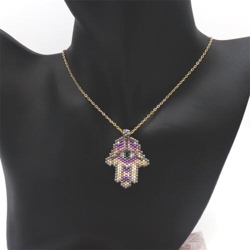 ZHONGVI Choker Miyuki Necklaces Evil Eye Necklace Insta Fashion Gold Chain 2021 Women Jewelry Handmade Friendship Gift Wholesale