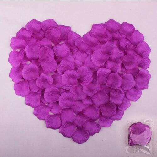 1bag/pack Purple Artificial Rose Petals Non-woven Fake Flower Wedding Decoration Proposal Birthday Stage Layout Hand Flower